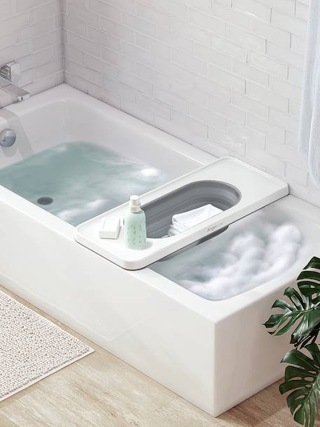 Bath tray with basket white 