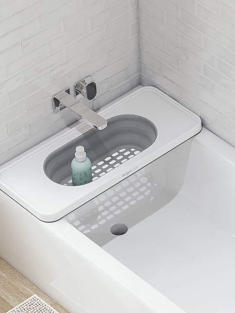 Bath tray with basket white 