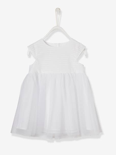 Tulle Occasion Wear Dress for Babies White 
