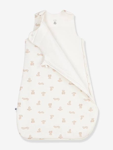 Baby sleeping bag with bear pattern white 