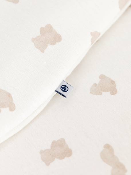 Baby sleeping bag with bear pattern white 