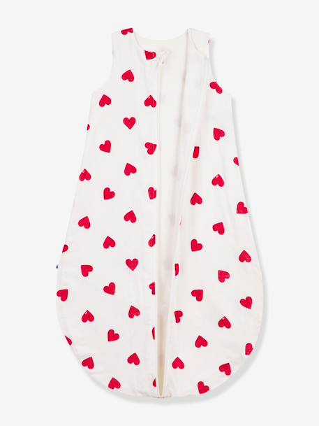 Baby sleeping bag with heart print white 