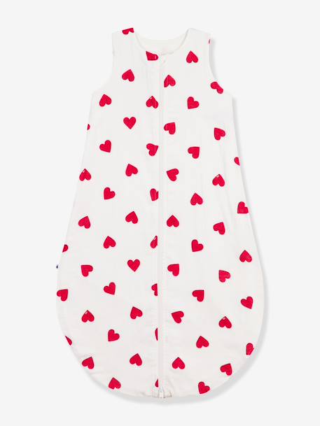 Baby sleeping bag with heart print white 