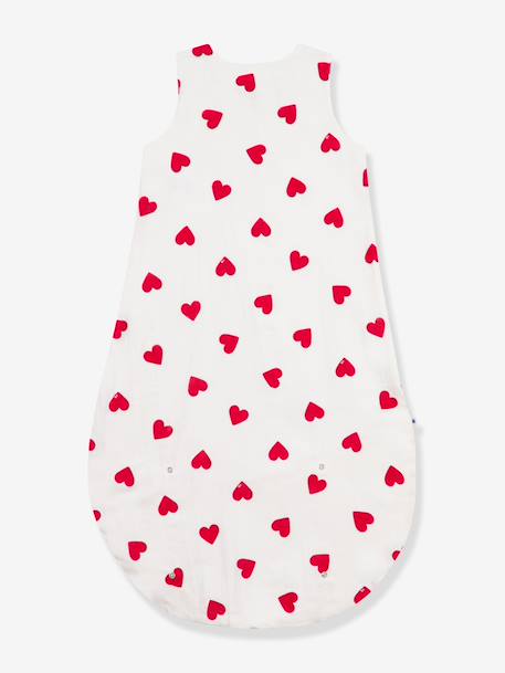 Baby sleeping bag with heart print white 