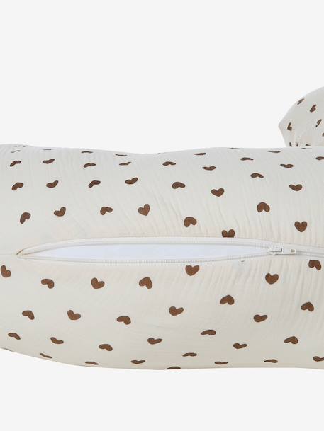 Heart print nursing pillow ecru 