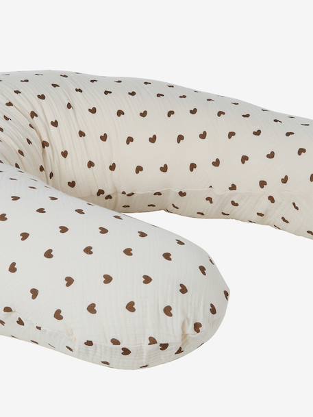 Heart print nursing pillow ecru 