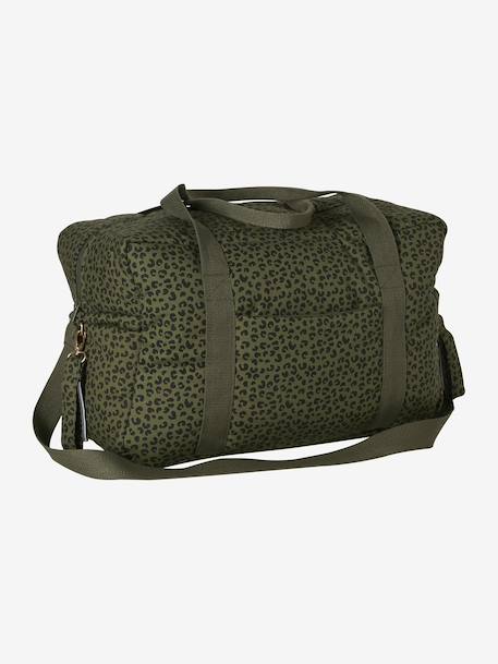 Leopard Changing Bag, Canvas Club khaki+printed beige+twine 