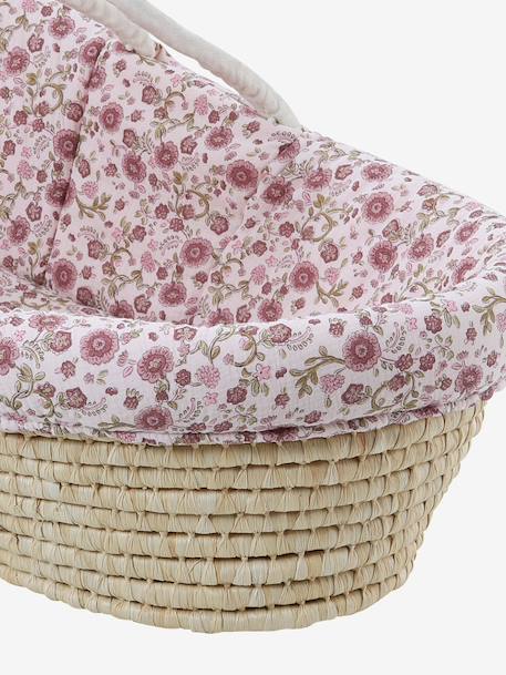 Carrycot Liner in Cotton Gauze grey blue+printed beige+printed pink+white 