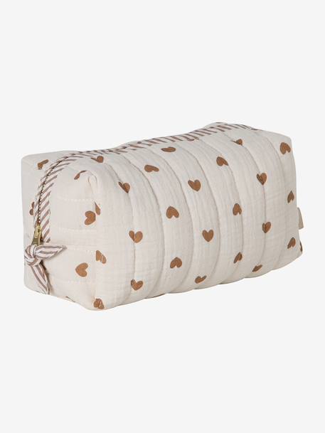 XS LATIKA toiletry bag printed white+twine 
