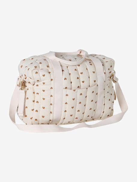 24-hour bag MAMA TEDDY cappuccino+ecru+printed white 
