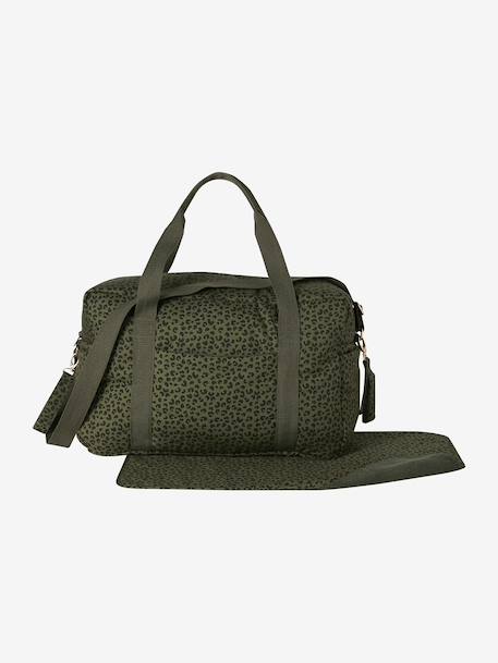 Leopard Changing Bag, Canvas Club khaki+printed beige+twine 