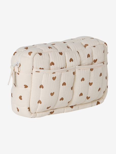 24-hour bag MAMA TEDDY cappuccino+ecru+printed white 