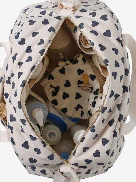 Leopard Changing Bag, Canvas Club printed beige+twine 