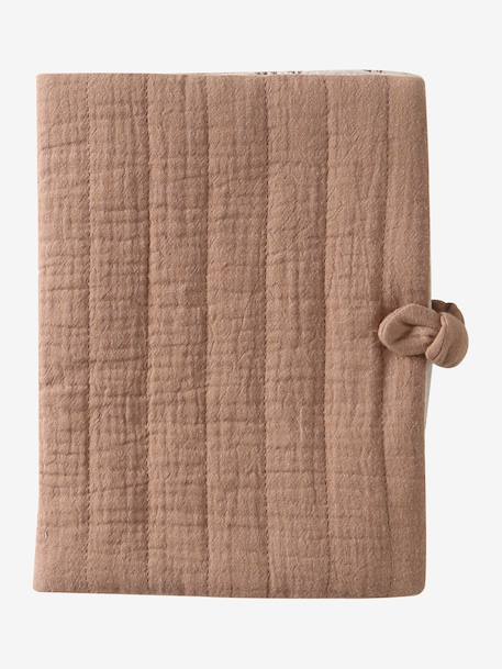 Medical Records Cover in Cotton Gauze cappuccino+printed beige 