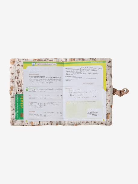 Medical Records Cover in Cotton Gauze cappuccino+printed beige 
