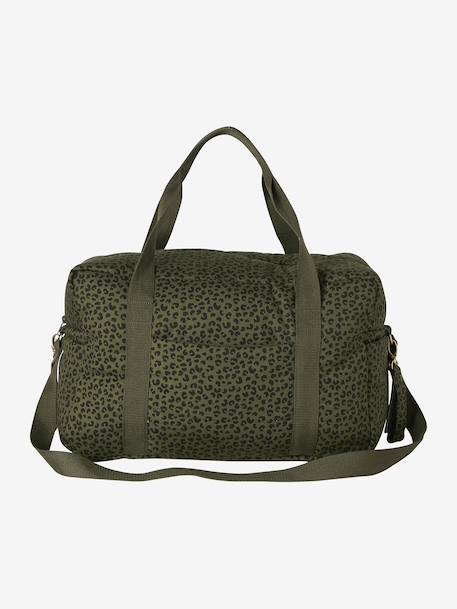 Leopard Changing Bag, Canvas Club khaki+printed beige+twine 