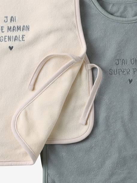 Pack of 2 Lovely Leo apron bibs hazel+sage+twine 