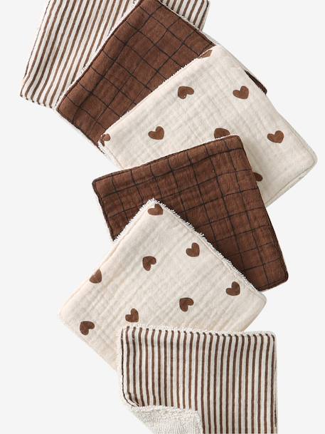 Pack of 6 Washable Wipes printed white+twine+white 