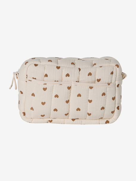 24-hour bag MAMA TEDDY cappuccino+ecru+printed white 