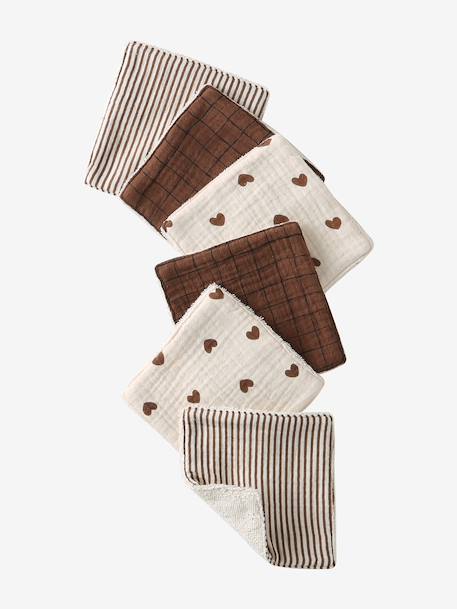 Pack of 6 Washable Wipes printed white+twine+white 