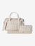 24-hour bag MAMA TEDDY cappuccino+ecru+printed white 