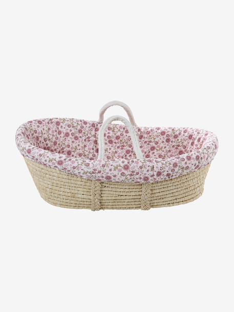 Carrycot Liner in Cotton Gauze grey blue+printed beige+printed pink+white 