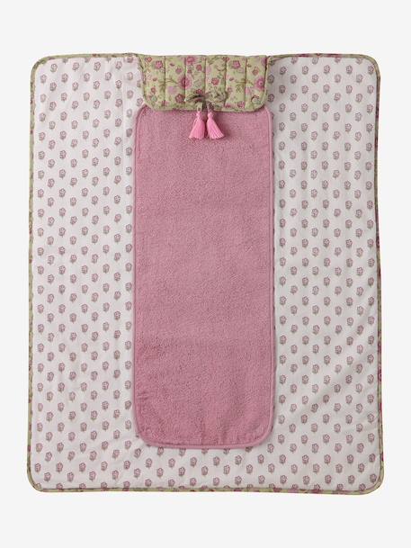 Travel Changing Mat ecru+hazel+printed pink 