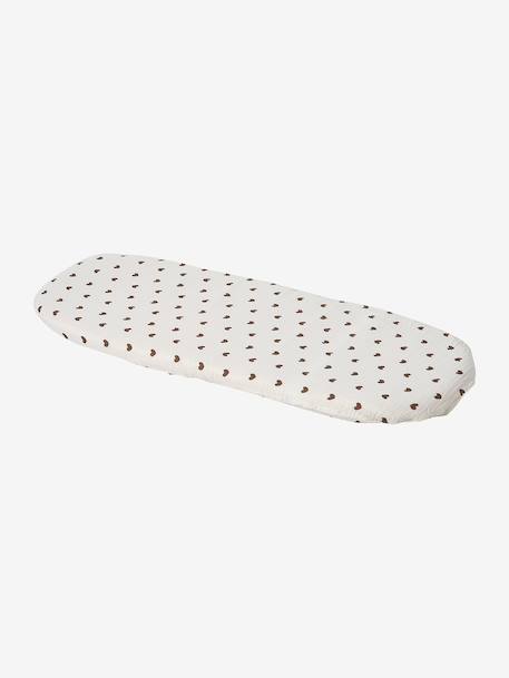 Carrycot Liner in Cotton Gauze grey blue+printed beige+printed pink+twine+white 