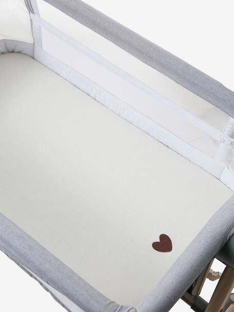 Pack of 2 Covers for Cots & Co-Sleeping Cribs, in Organic Cotton* Dark Blue/Print+printed white+twine+White 