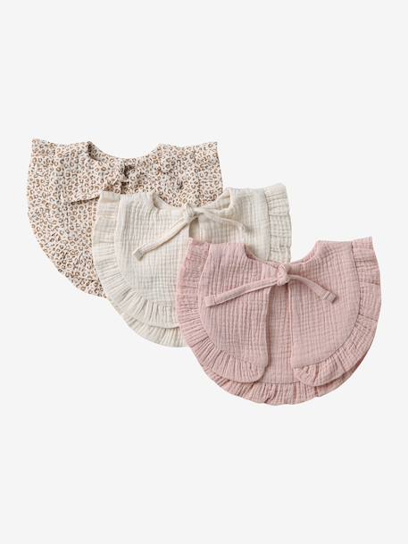 Pack of 3 bohemian bibs blush+sage 