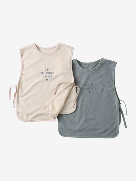 Pack of 2 Lovely Leo apron bibs hazel+sage+twine 