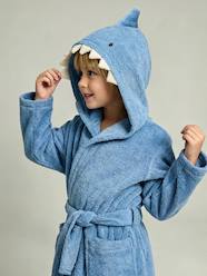 Boys-Shark Bathrobe with Recycled Cotton, for Children