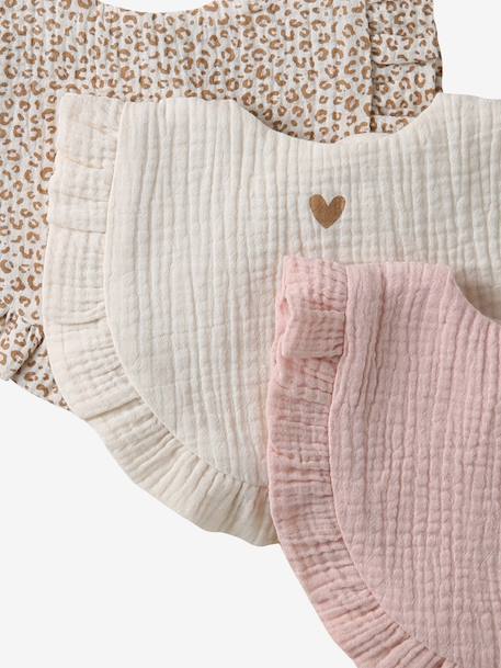 Pack of 3 bohemian bibs blush+sage 