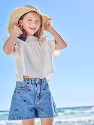 Girls-Embroidered girl's short