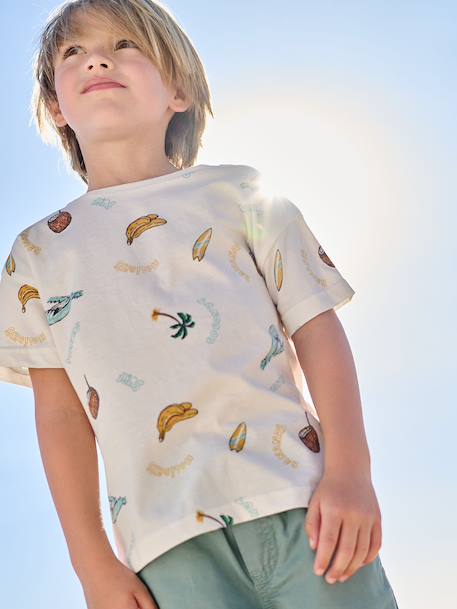 Short-sleeved T-shirt aqua green+white 