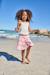 Girl's jersey skort ecru+pale pink 