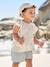 Girls' cotton gauze shorts striped blue 