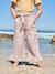Frilled Bermuda Shorts in Cotton Gauze for Girls printed blue+printed white 
