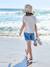 Girl's t-shirt with embroidered details coral+ecru+khaki 