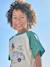 Boy's short-sleeved t-shirt emerald green+ocean blue 
