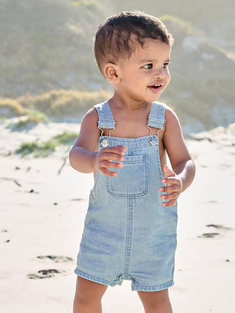 Denim short dungarees for baby boys double stone 