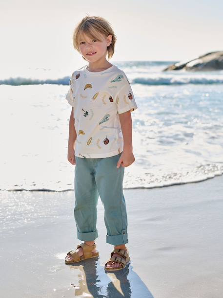 Turn-up trouser for boys emerald green 
