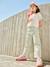 Girl's striped trousers sage green 