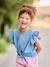 Denim blouse with frill sleeves for girls light blue 