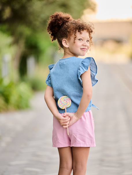 Colourful Shorts, Easy to Put On, for Girls aqua green+coral+mauve 