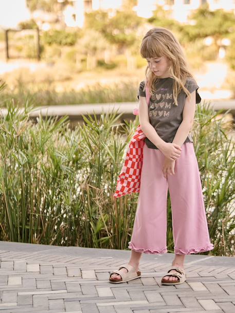 Short-sleeved t-shirt anthracite+ecru+rose 