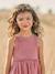 Girl's sleeveless dress khaki+old rose 