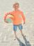 Round-neck long-sleeved sweatshirt for boys aqua green+mango+pale yellow 