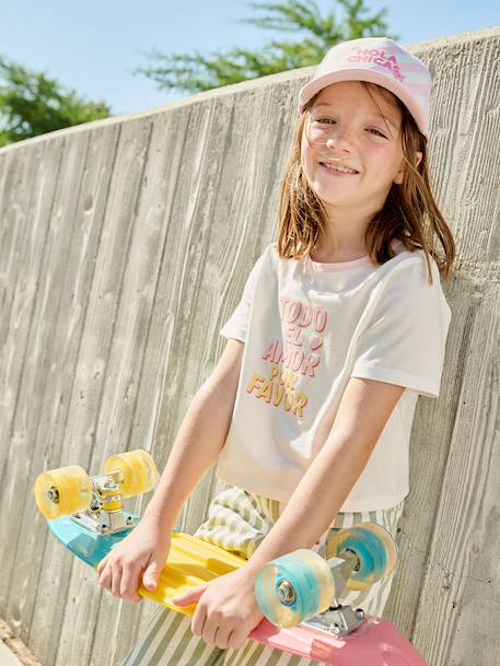 Short-Sleeved T-Shirt for Girls ecru 