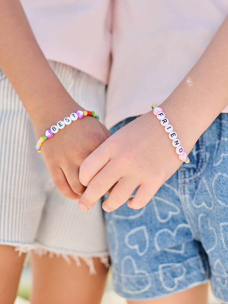 Pack of 2 T-shirts and best friends bracelets lilac 